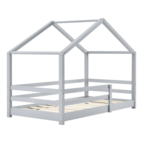 Lit d'enfant Design en Forme Maison avec Grille de Protection Lit Cabane Construction Solide avec Matelas Bois de Pin [en.casa] [neu.haus]