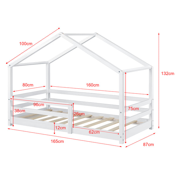 Lit d'enfant Design en Forme Maison avec Grille de Protection Lit Cabane Construction Solide avec Matelas Bois de Pin [en.casa] [neu.haus]