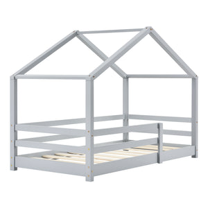 Lit d'enfant Design en Forme Maison avec Grille de Protection Lit Cabane Construction Solide avec Matelas Bois de Pin [en.casa] [neu.haus]