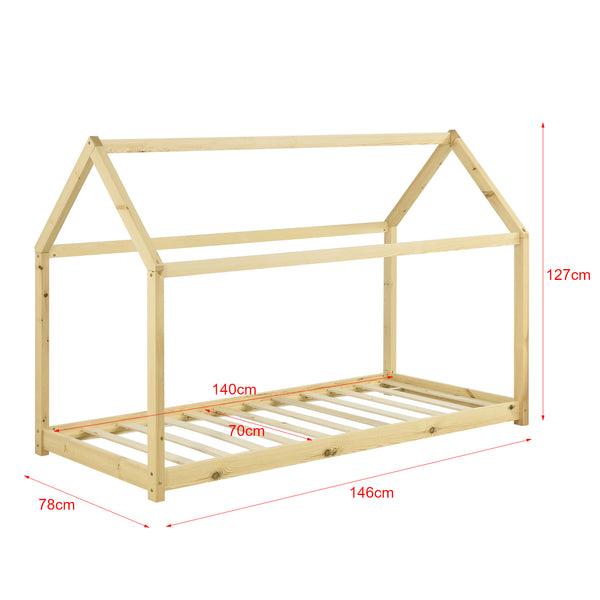 Kinderbed Netstal huisbed grenen met matras en bedbodem - verschillende kleuren en maten
