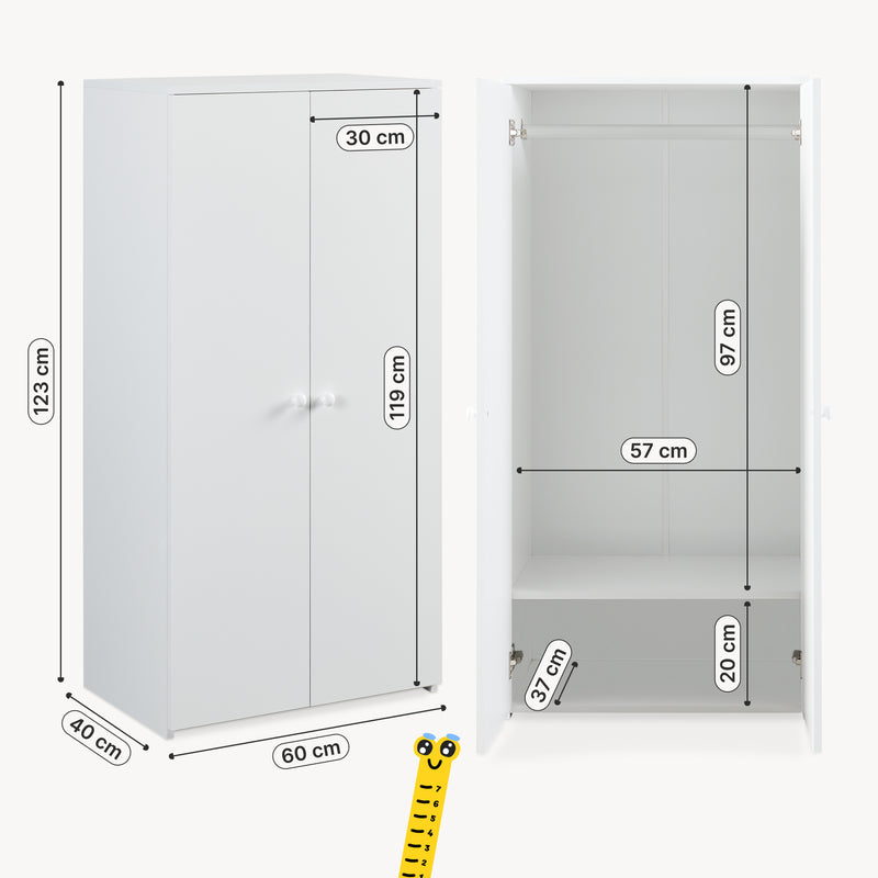 Maatschets Kledingkast Beldinupp 123x60x40 cm [en.casa]
