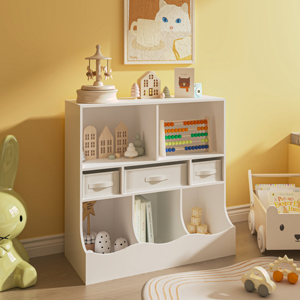 Kinderregal Vastesa 75x80x40 cm Wit [en.casa] - premiumXL