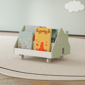 Étagère mobile pour enfants Vipsali vert menthe / blanc [en.casa] 