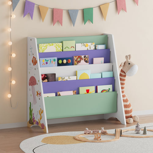 Kinderregal Hornnes 60x62x28 cm Aqua Dream Motief [en.casa] - premiumXL