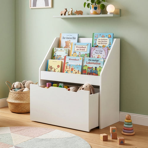 Kinderrek Sirlstalo op wielen 70x63x30 cm wit [en.casa] 
