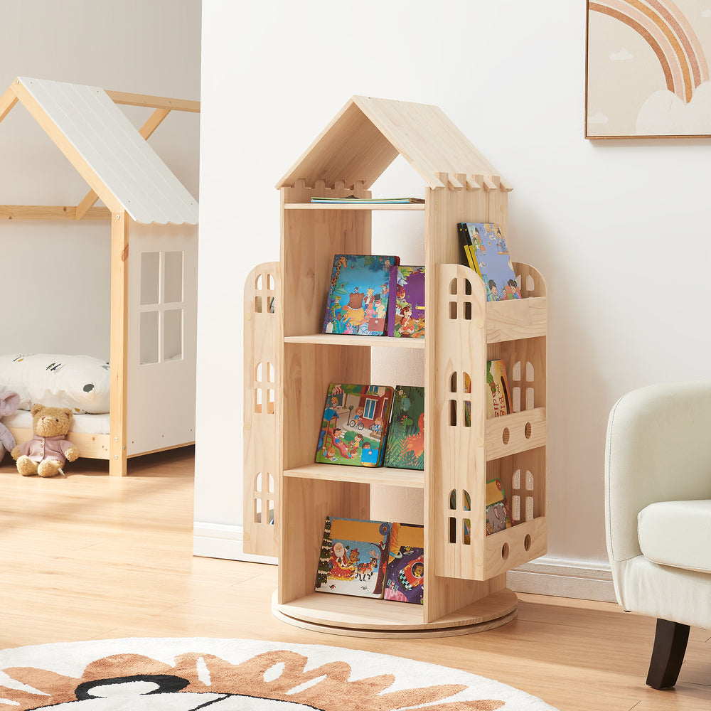 Draaibare Kinderkast Sanköre 122x64x43 cm Grenenhout Naturel [en.casa] - premiumXL