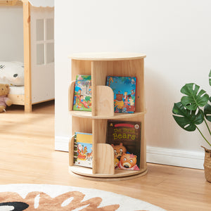 Bibliothèque rotative pour enfants Chasek bois de pin naturel [en.casa]