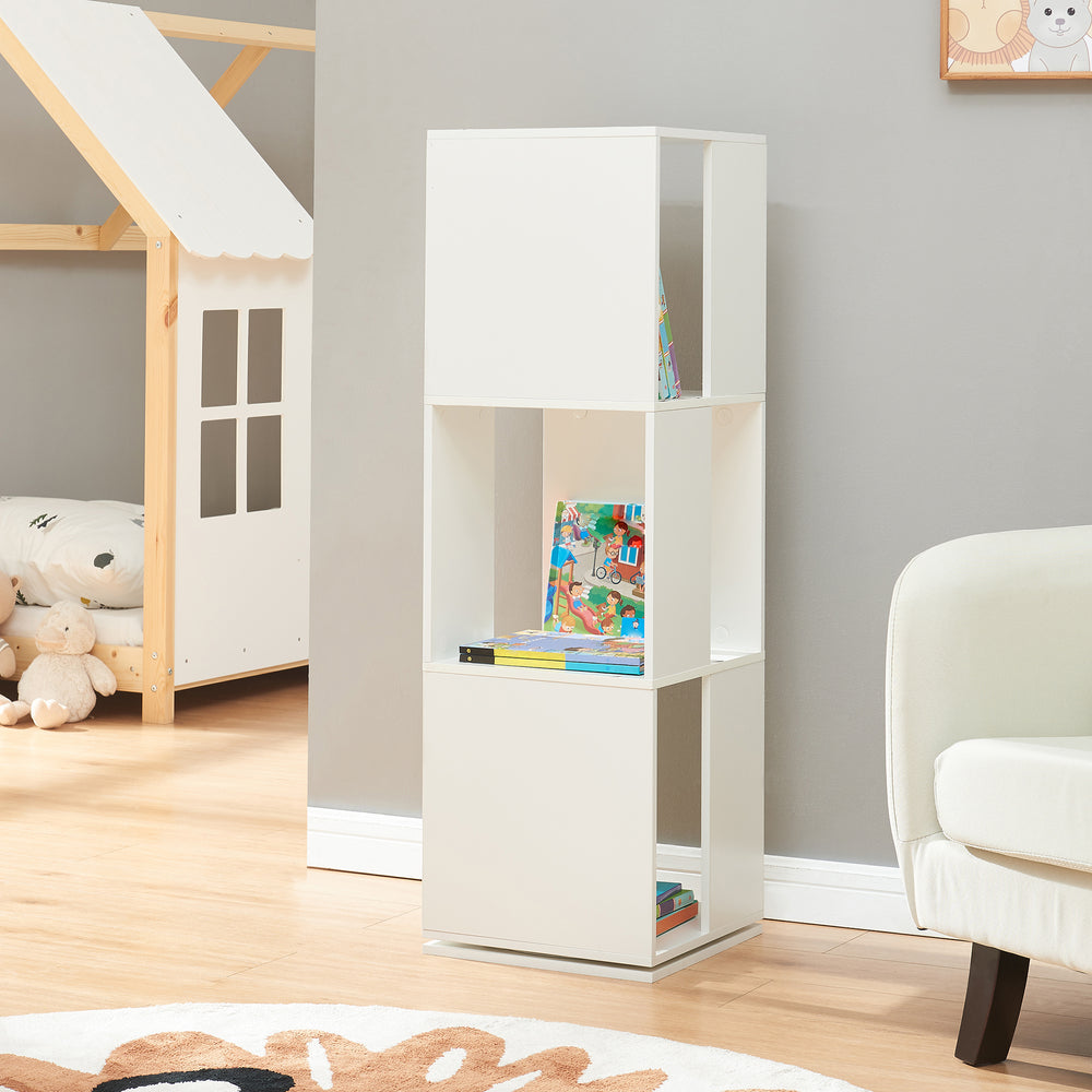 Étagère à livres pivotante Fjelmarirg 109x34x34 cm blanc [en.casa] - premiumXL