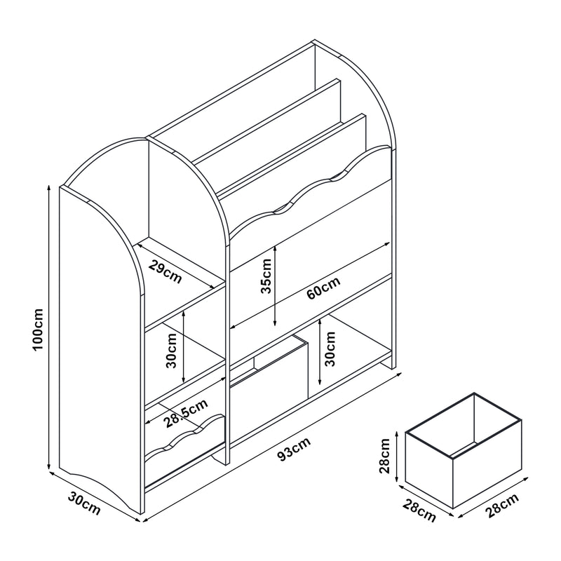 Maatschets Kinderkast Lysekil open kast 100x93x30 cm [en.casa]