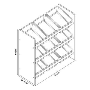 [en.casa] Kinderrek Muxía speelgoedkast 60x62x26,5 cm - 4 varianten