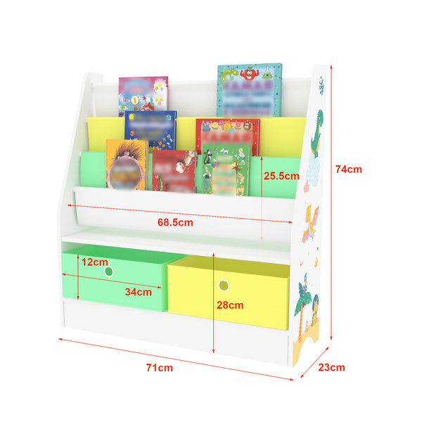[en.casa] Kinderboekenkast Neda opbergkast 74x71x23 cm - 4 varianten