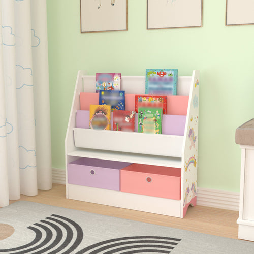 Étagère d'enfant Neda à 3 compartiments avec 2 boîtes 74 x 71 x 23 cm [en.casa]