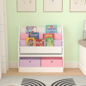 Étagère d'enfant Neda à 3 compartiments avec 2 boîtes 74 x 71 x 23 cm [en.casa]