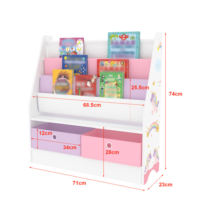 Maatschets [en.casa] Kinderboekenkast Neda opbergkast 74x71x23 cm - 4 varianten