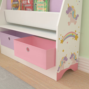 Étagère d'enfant Neda à 3 compartiments avec 2 boîtes 74 x 71 x 23 cm [en.casa]