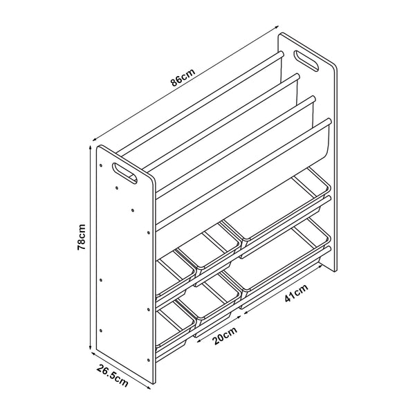 Kinderkast Rødøy open kast 78x86x27cm [en.casa]