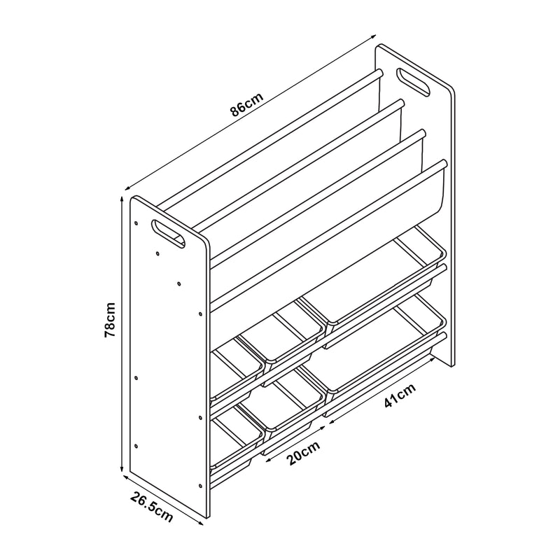 Maatschets Kinderkast Rødøy open kast 78x86x27cm [en.casa]