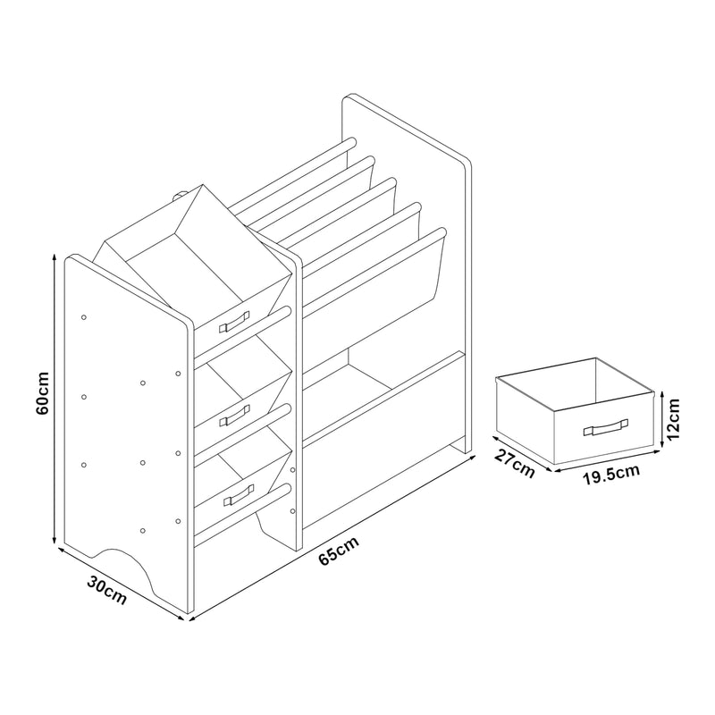 Maatschets [en.casa] Kinderrek Vimianzo 60x65x30 cm - 4 varianten