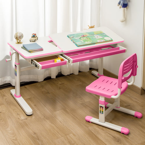 Bureau à hauteur réglable pour enfant Sauda 120 x 60 cm [en.casa]