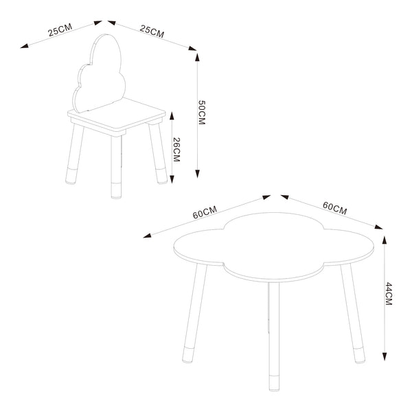 Ensemble de table et 2 chaises pour enfants Epim [en.casa] 