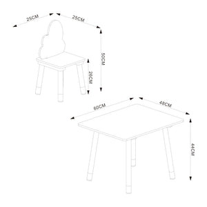 Kindertafelset Hovle met 2 stoelen wolkdesign [en.casa]