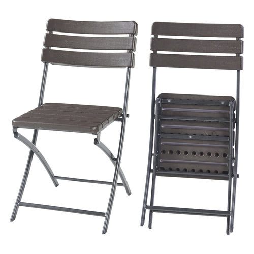 Klappstuhlset Lillestrøm 2 - tlg. Holzoptik, Donkerbruin [en.casa] - premiumXL