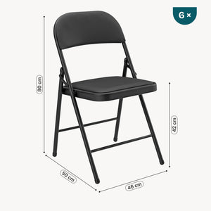 Bureaustoel klapstoel opvouwbaar 80x46x50 cm set van 6 - 2 varianten