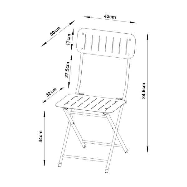 Klapstoel Sande set van 2 tuinstoelen 84,5x42x50 cm [en.casa]