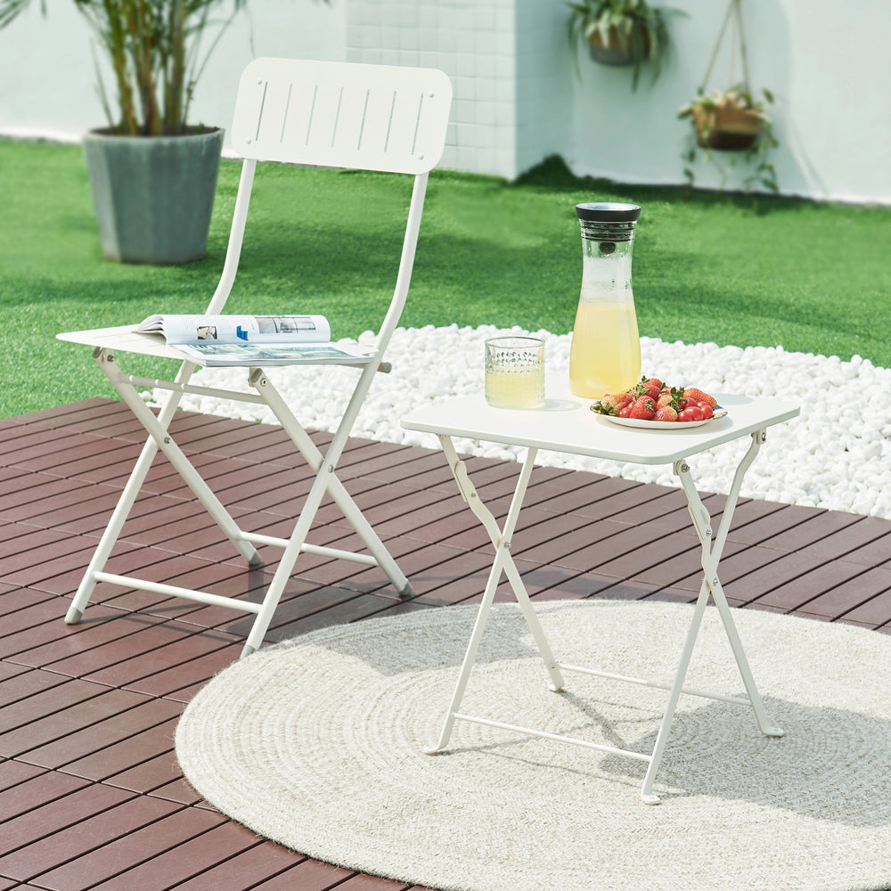 Table pliante Vegårshei acier 45 x 40 x 40 cm [en.casa]