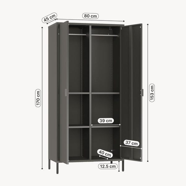 Kledingkast Esteli 2-deurs 170x80x45 cm [en.casa] 