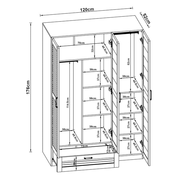 Armoire de chambre Finning MDF effet noyer foncé [en.casa]