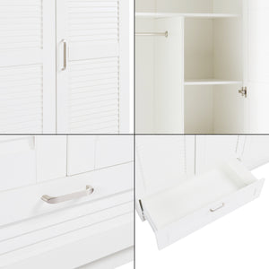 Armoire de chambre Finning MDF effet noyer foncé [en.casa]