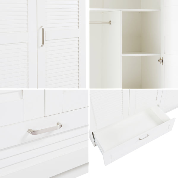Armoire de chambre Finning MDF effet noyer foncé [en.casa]