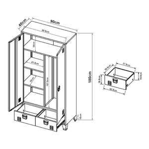 Armoire de chambre Hankasalmi acier [en.casa]
