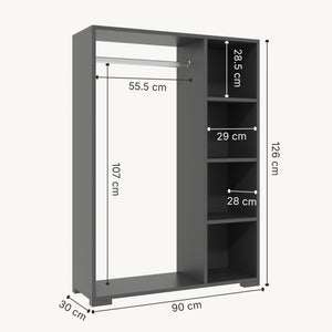 Kledingkast 123x90x30 cm Nesbyen [en.casa]