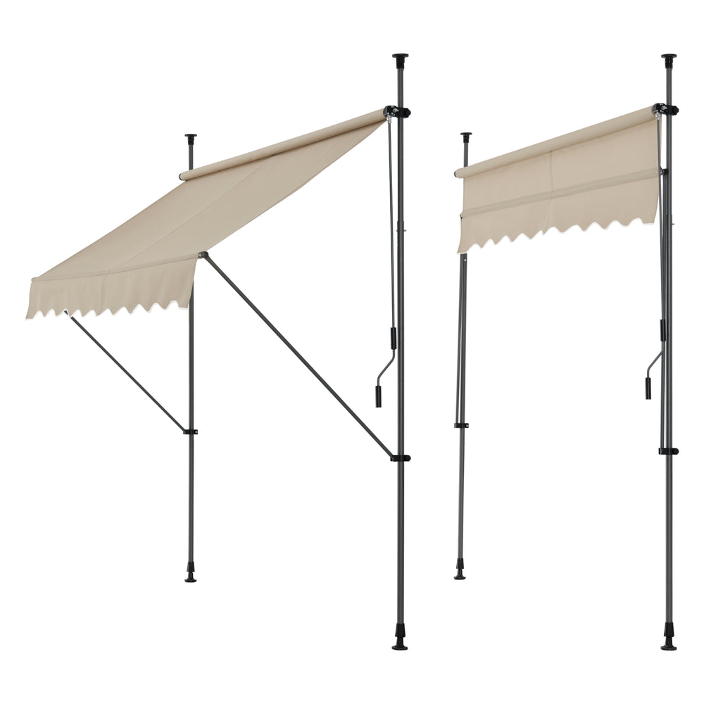 Klemmmarkise Stang Grijs of Zandkleurig [pro.tec] - premiumXL