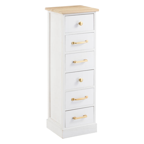 Commode Salo à 6 Tiroirs avec Poignées Design en Bois 91 x 29 x 27 cm [en.casa]