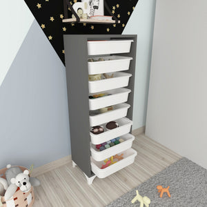 [en.casa] Opbergkast Lurøy met 8 manden 116,5x45x30 cm - 2 varianten