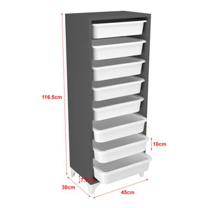 [en.casa] Opbergkast Lurøy met 8 manden 116,5x45x30 cm - 2 varianten