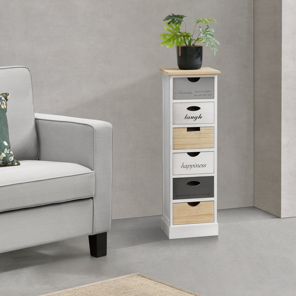 Commode Salo à 6 Tiroirs en Bois 91 x 29 x 27 cm [en.casa]