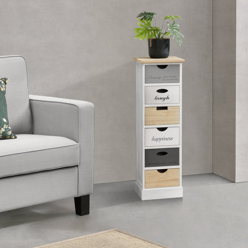 Commode Salo à 6 Tiroirs en Bois 91 x 29 x 27 cm [en.casa]