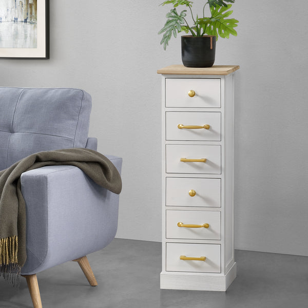 Commode Salo à 6 Tiroirs avec Poignées Design en Bois 91 x 29 x 27 cm [en.casa]