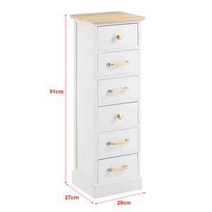 Commode Salo à 6 Tiroirs avec Poignées Design en Bois 91 x 29 x 27 cm [en.casa]