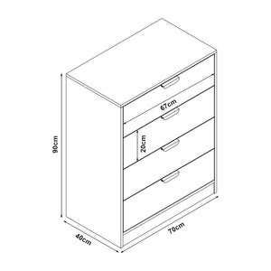 Commode Varkaus MDF effet chêne [en.casa]