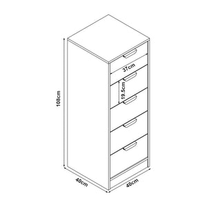 Commode Varkaus MDF effet chêne [en.casa]
