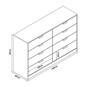 Commode Varkaus ladekast mdf [en.casa]