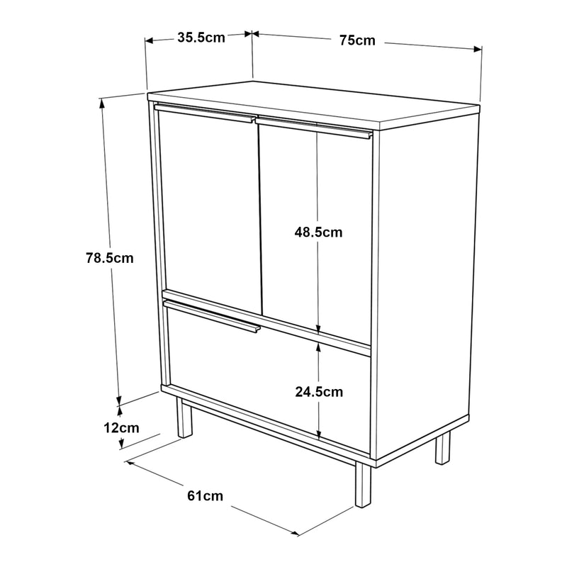 Maatschets Keukenkast Vesanto opbergkast 90,5x75x35,5 cm [en.casa]