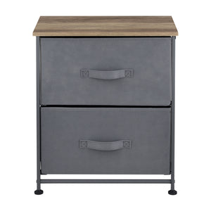 Commode met lades grijs stof en hout - 4 varianten