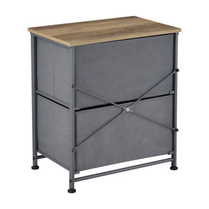 Commode met lades grijs stof en hout - 4 varianten