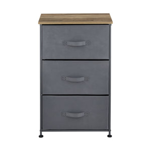 Commode met lades grijs stof en hout - 4 varianten